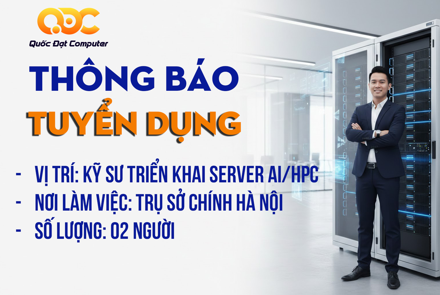 THÔNG BÁO TUYỂN DỤNG KỸ SƯ SERVER AI