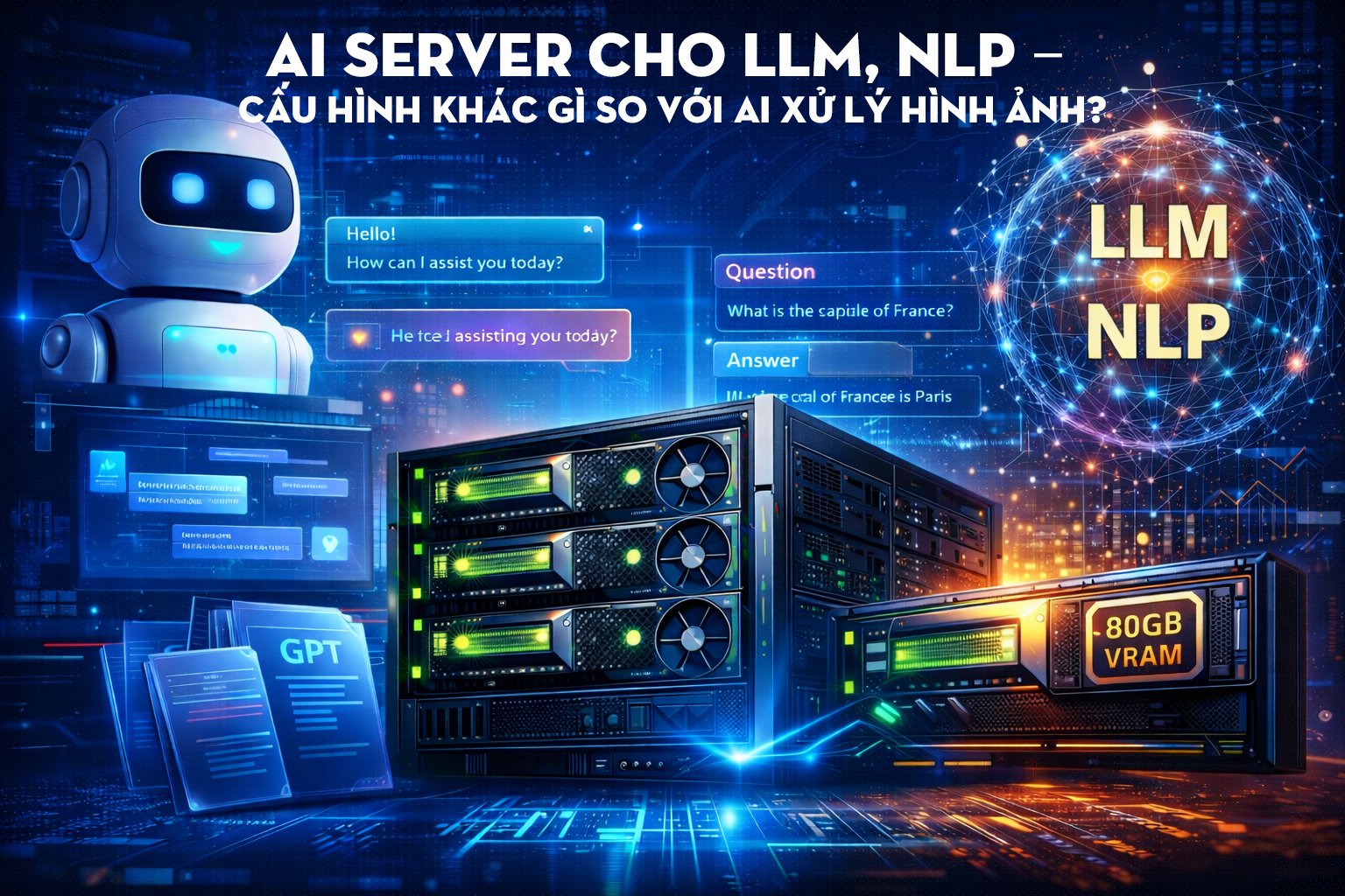 AI Server cho LLM, NLP – Cấu hình khác gì so với AI xử lý hình ảnh?