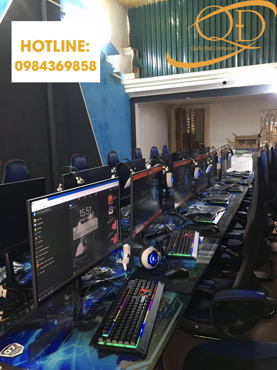 Quốc Đạt Computer - Thi công, lắp đặt phòng game net 20 máy trọn gói tại Bắc Giang