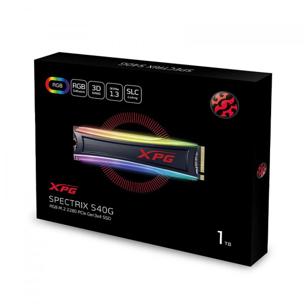 SSD Adata XPG SPECTRIX S40G RGB 1TB PCIe NVMe 3x4 (Doc 3500MB/s, Ghi 3000MB/s) - AS40G-1TT-C