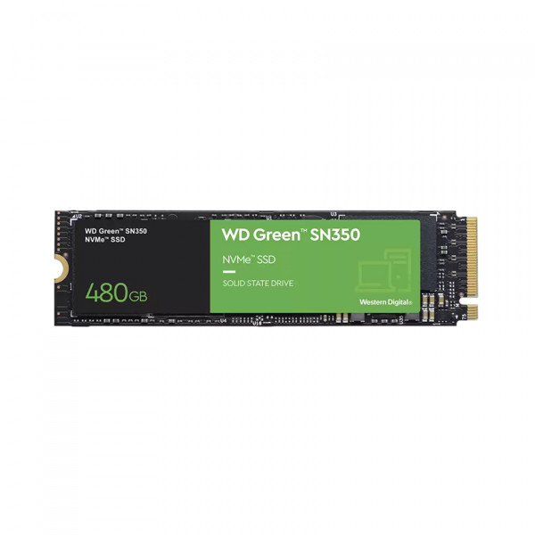 Ổ cứng SSD WD SN350 Green 480GB M.2 2280 PCIe NVMe 3x4 (Đọc 2400MB/s - Ghi 1650MB/s)-(WDS480G2G0C