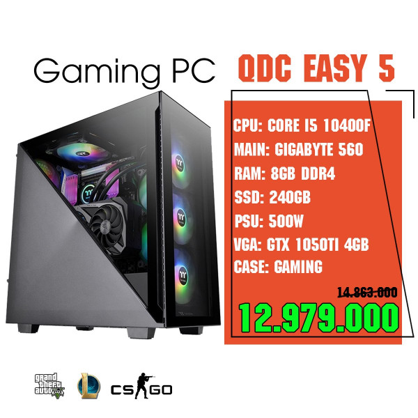 QDC Easy 05 (I5 10400F/B560M/8GB/240GB/500W/GTX 1050Ti 4GB)