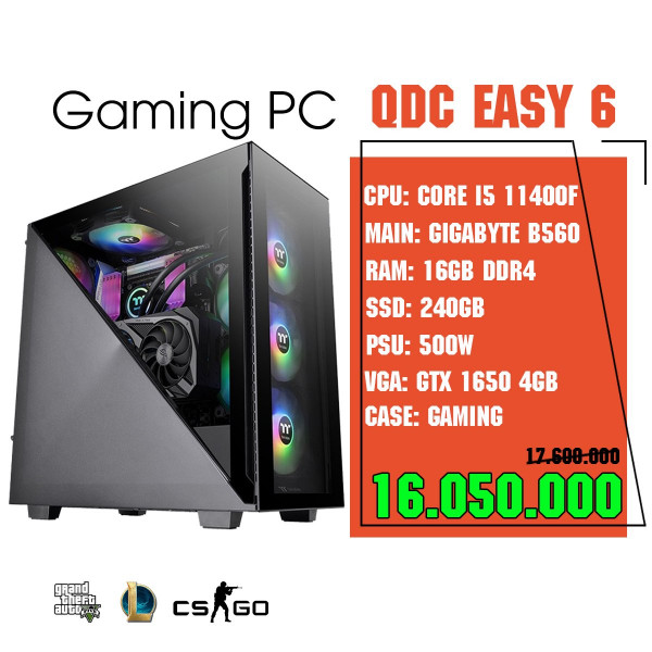 QDC Easy 06 (I5 11400F/B560/16GB/240GB/500W/GTX 1650)