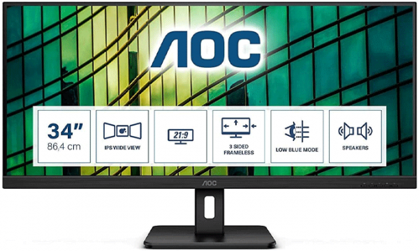 Màn hình AOC Q34E2A/74 (34inch/UWHD/IPS/75Hz/4ms/300nits/HDMI+DP/Loa)