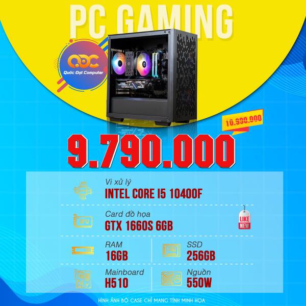 QDPC Gaming Easy 3 (I5 10400F/GTX1660/16GB/H510/256GB)