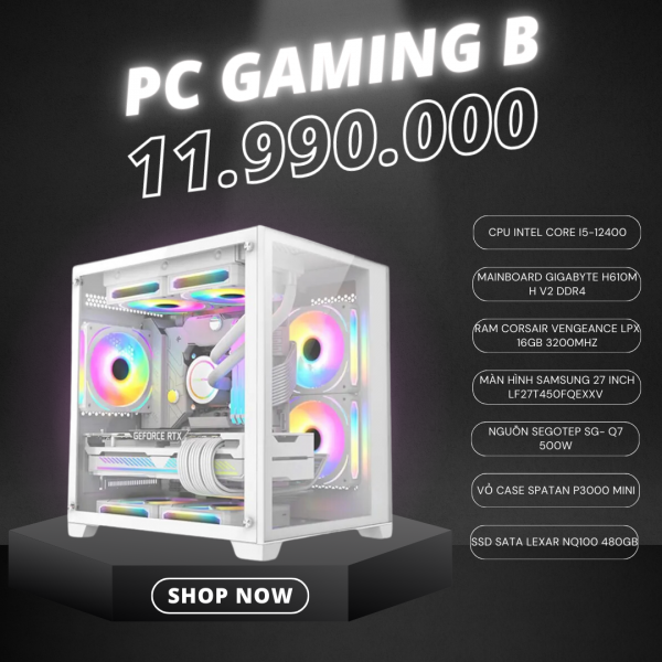 CẤU HÌNH PC GAMING B - I512400/RAM CORSAIR VENGEANCE LPX 16GB 