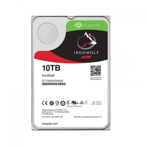 Ổ cứng HDD Seagate IronWolf 10TB 3.5 inch, 7200RPM ,SATA, 256MB Cache (ST10000VN0008)