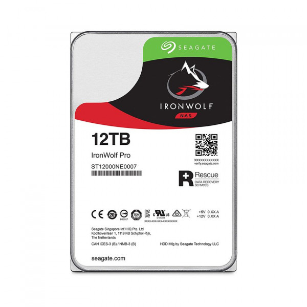 Ổ cứng HDD Seagate Ironwolf Pro 12TB 3.5 inch, 7200RPM, SATA, 256MB Cache (ST12000NE0008)